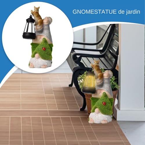 Nain de jardin solaire en résine pour égayer un extérieur triste - 4