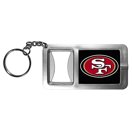 NFL Siskiyou Sports Fan Shop San Francisco 49ers Flashlight Key Chain with Bottle Opener One Size Black