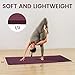 Fitvids 1/2-Inch Thick High Density Foam Exercise Yoga Mat with Carrying Strap, For Cushioning The Body Against Hard Floors, Deep Wine