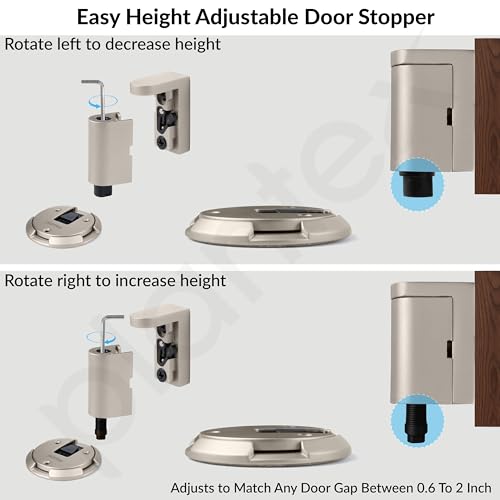 Image of Plantex Door Stopper for Home /Floor Mounted Door Stopper /Door Holder /Door Stoppers for Hotel /Office /Stops for Door -Pack of 1 (Satin)