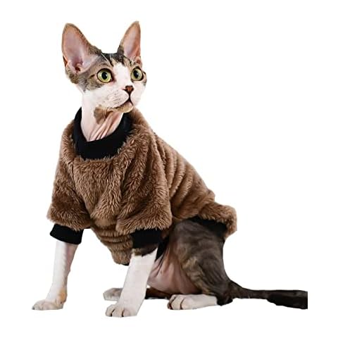 Toysructin Sphynx Haarlose Katzenkleidung, dicke warme Haustier-Katzenkleidung, weiches Fleece-Pyjama Cover