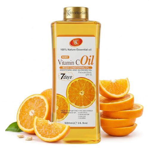 DR MEINAIER Vitamin C Oil for Skin 500ml, Vitamin C Body Oil for Face & Body, Lightweight Non-Greasy Vit C Oil, Fast-Absorbing Body Vitamin C Moisturizing Oil for Daily Skincare
