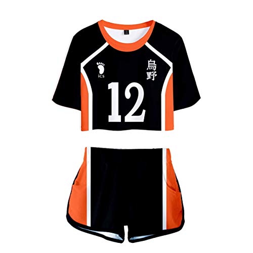 REDWOON Haikyuu Cosplay Costume Hinata Shoyo Shirt Shorts Karasuno High School Uniform for Adult Teens XXS-XXL (12 - Yamaguchi, XXL)
