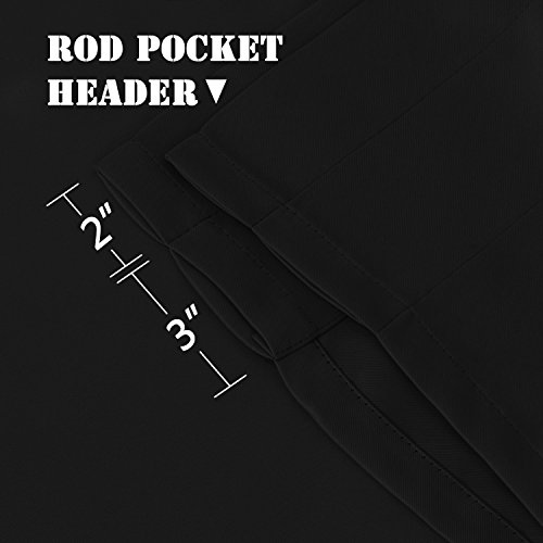 H.Versailtex PART-P2HVSOLIDBKVAL5218-C7 2 Panels Blackout Curtain Valances thumb #2