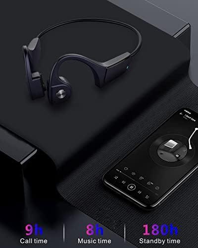 ANQIAOER Bone Conduction Headphones, Wireless Headphones Running Open Ear Bluetooth Sports Earphones with Mic, 8H Playtime Stereo Sound For Cycling Driving Listening Gym