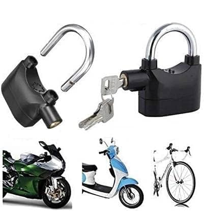 Image of Anti Theft Security Electric Touch Siren Motion Sensor Digital Loud Alarm Lock with 3 Keys for Home, Office, Shop and Bikes (Black, 1 Piece)