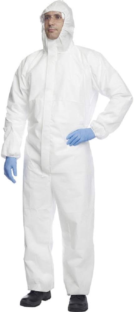 SKYTE® Protective Coverall, White Large Anti Bacteria Virus Dust Proof Paint protection Spray Body Work Suit Hooded