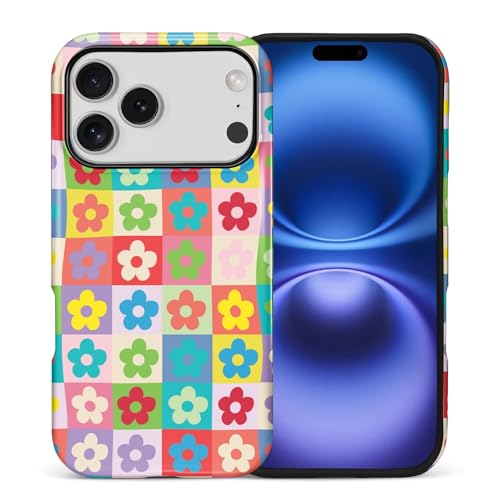 Coque Phone 7 Pro rétro : style fleurs colorées pour votre quotidien