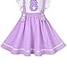 Girls Strap Skirt Set Purple White Dot Bunny Applique Ruffle Sleeve Size 6