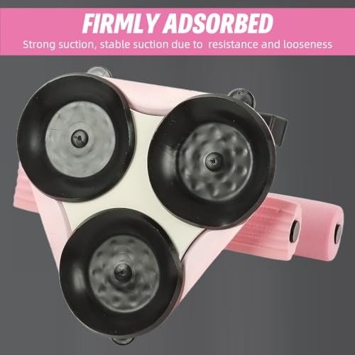 Image of Proberos Sit Up Bar with Phone Holder, Triple Strong Suction Cups, 6Tube Resistance Floor Sit Up Bar, Abs Workout Equipment, Adjustable Height for Men Women Sit Up Assistance Trainer, Pink