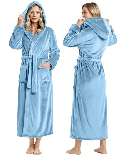 NY Threads Plush Hooded Bathrobe for Women