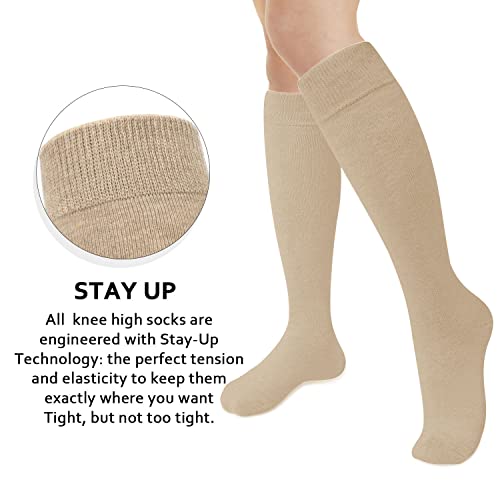 we fleece 5 Pairs Warm Knee High Socks for Women-Thermal Cotton Socks for Hiking,Work,Winter,Gifts2