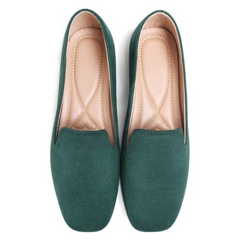 Image of Dear Time Women's Closed Toe Flats Shoes Comfortable Office Slip-on Casual Loafer Flats