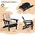 LOENIY Adirondack Chair Set of 2 with Cushion & Cup Holder, HDPE Folding Adirondack Chairs with Wood-Like Grain Outdoor Fire Pit Chairs for Patio/Porch/Swimming Pool/Camping (Black)