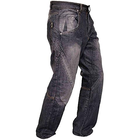 Newfacelook Mens Motorcycle Protective Lined Jeans Pants Trousers W38 L30 Black Cover