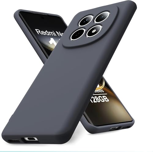 Image of DIZORO Compatible with Mi Redmi Note 15 5G Back Cover with Upgraded Square Edges for Camera Protection Shockproof Flexible Matte Liquid Silicone Mobile Phone Case (Space Grey)