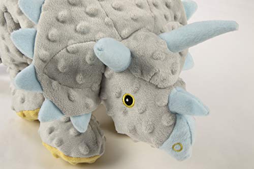 Image of goDog Dinos Frills Squeaky Plush Dog Toy, Chew Guard Technology - Gray, Extra Large