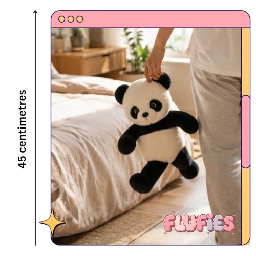 Image of Flufies Plush Soft Toys for New Born Baby and Baby Boy - Soft and Easy Wash Plush - Huggable Plush Toys for Girls and Boys - Soft Toy for Home Decor (Running Plushie - Panda)