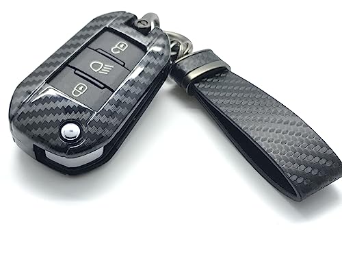 Coque Citroën C-Elysee plastique ABS brillant étui clé carbone rigide