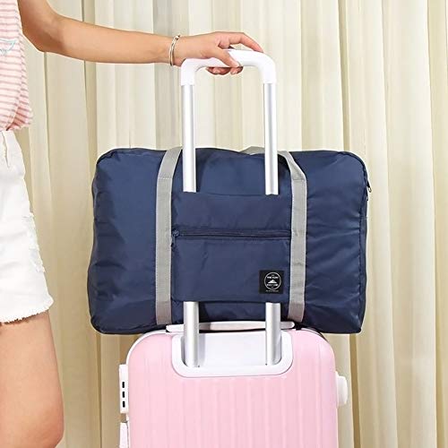 Foldable Travel Duffel Bag Luggage Sports Gym Water Resistant Nylon Multipurpose for Clothes Organizer (Blue)3