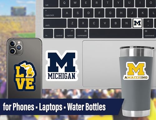 Image of Michigan Wolverines Stickers & Decals 14 Pc Set, Car & Water Bottle