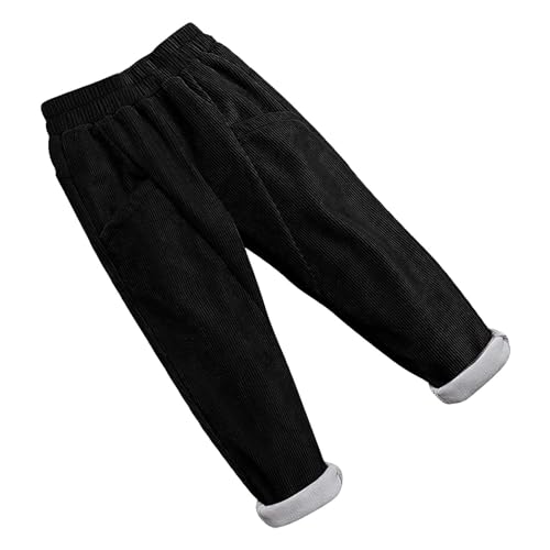 Toddler Girls Fleece Thick Pants Solid Color Soft Autumn Casual Trendy Warm Pants Elastic Waist Baggy Trousers