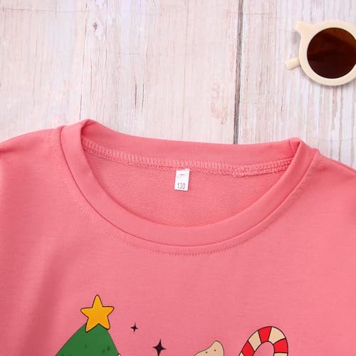Boys Girls Christmas Shirt Long Sleeve Feelin' Jolly Graphic T-Shirt Unisex Kids Xmas Holiday Tops Clothes 7-12 Years4