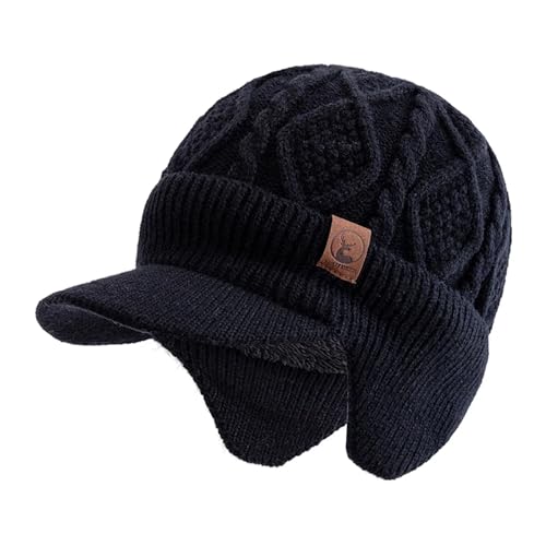 Gorro de invierno unisex con forro de felpa cálido para deportes de exterior y esquí