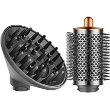 Large Round Volumizing Brush and Large Diffuser Nozzle Attachment for Dyson Airwrap