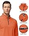 Boladeci Mens Pullover 1/4 Zip Fleece Long Sleeve Golf Shirts for Men Midweight Casual Athletic Sweater 3/4 1/2 Half Zip Ski Midlayer Golf Gifts Burnt Orange