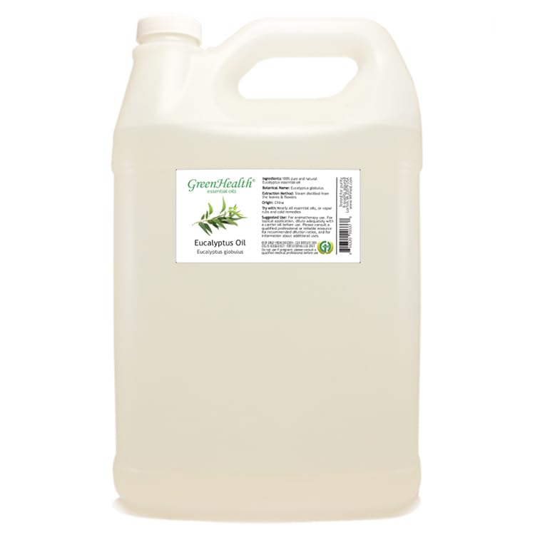 Sponsored Ad - GreenHealth Eucalyptus Essential Oil – 1 Gallon (128 fl oz) – 100% Pure & Uncut – Bulk Therapeutic Grade Essential Oil for Diffuser, Cleaning, Candle Making, Air Freshener, Home Fragrance