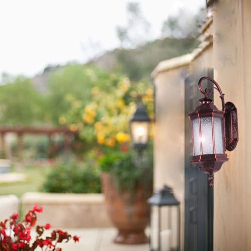 Applique murale extérieure rétro lanterne imperméable aluminium E27 patio