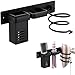 Bathroom Curling Iron Splint Storage Shelf with Barrel Tool Holder, Model A (Leaf Cup Holder)