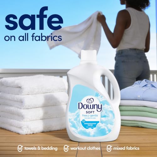 Downy Free & Gentle Liquid Fabric Softener, 44 fl oz, 60 Loads, Hypoallergenic, Sensitive Skin Friendly Fabric Conditioner Liquid - image 8