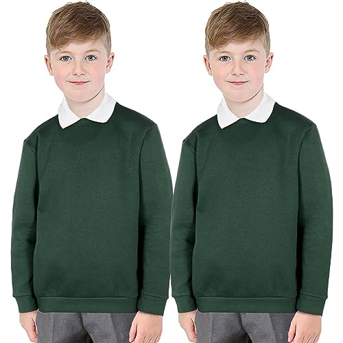A2Z 4 Kids Girls Boys Unisex Club Scouts School Uniform - UF Jumper Green 2 Pack 7-8