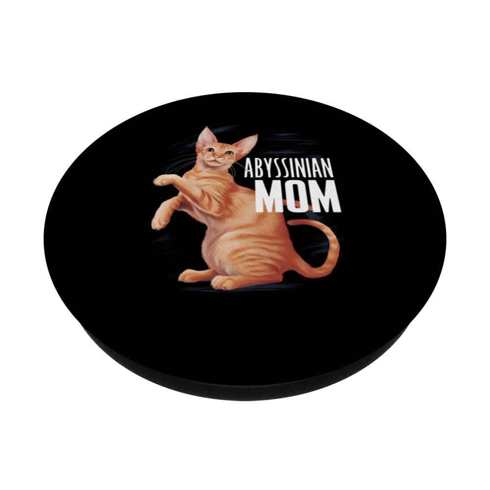 Abyssinian Mom PopSockets Swappable PopGrip, Black - Image 2