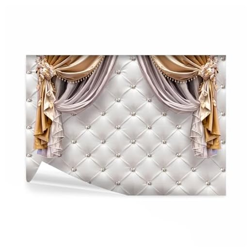 decomonkey Fototapete Leder Deluxe 350x256 cm XXL Design Tapete Fototapeten Vlies Tapeten Vliestapete Wandtapete moderne Wand Schlafzimmer Wohnzimmer Diamanten