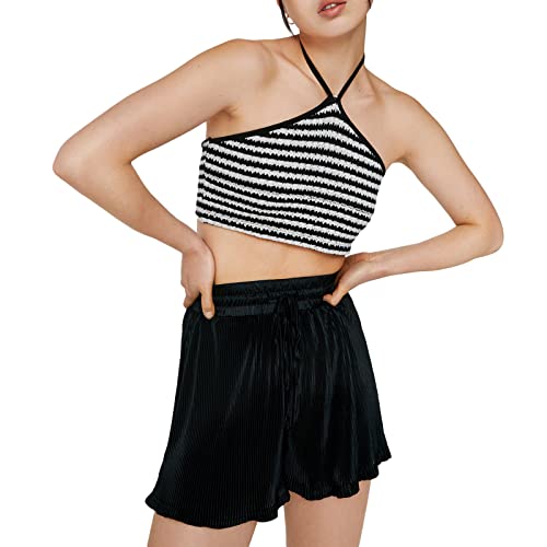 Mtsebmves Womens Flowy Running Shorts Trekkoord Casual Elastische Taille Pocket Shorts Atletische Hoge Taille Yoga… - Image 3