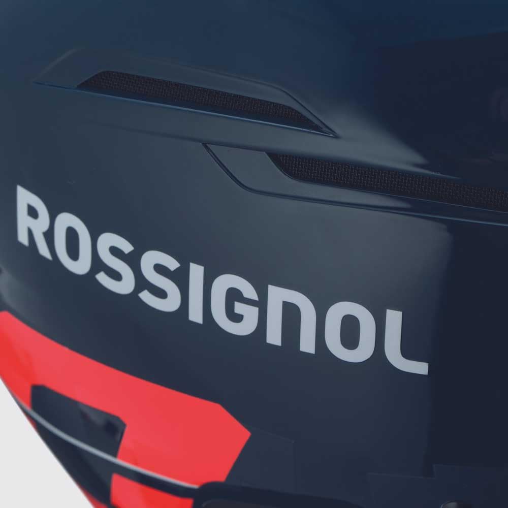 Rossignol - Kask narciarski Hero Slalom Impacts BL+niebieski męski pasek podbródkowy - męski - niebieski