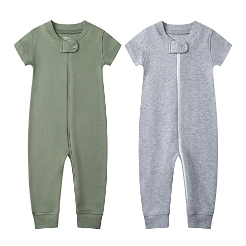 Image of Owlivia Organic Cotton Baby Boy Girl Zip Up Sleep N Play, Footless, Long Sleeve (Size 0-18 Month)