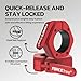 Forcefree+ Barbell Clips (Pair), Barbell Clamps, Quick Release Olympic Barbell Clamps with Anti Slip TPR Grip, Barbell Collars for Secure Weightlifting & Powerlifting (Red)