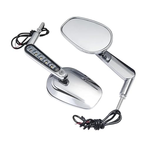 Espejos laterales VRSCF de moto Muscle 2009-2017 con luz LED retrovisor cromado lateral