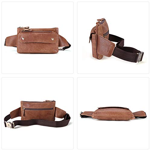 Genuine Leather Waist Bag Vintage Crossbody Fanny Pack Bum Bag For Sport Hiking Traveling Climbing #TOP2