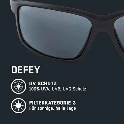 ALPINA DEFEY - Verzerrungsfreie und Bruchsichere Sport- & Fahrradbrille Mit 100% UV-Schutz Für Erwachsene, black matt-white, One Size