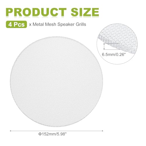 Grille de protection haut-parleurs 15,2 cm en métal blanc sans cadre pour caisson acoustique