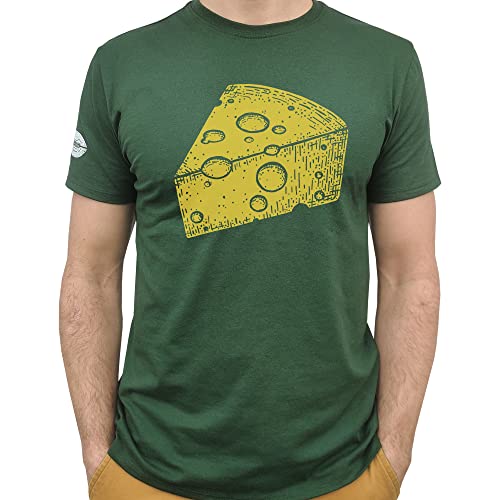 Green Bay Football Wisconsin Cheese T-Shirt, Hand-Drawn, Printed in USA