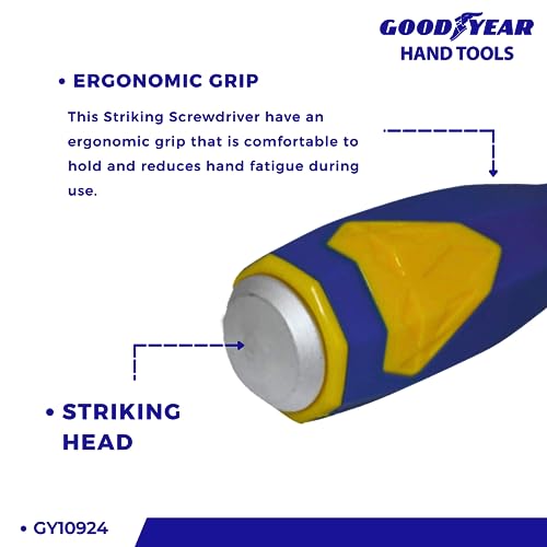 Image of Goodyear Philips Striking Screwdriver Hand Tool (Silver, 250mm X 8mm)