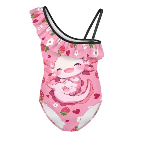 1-Shoulder Ruffle Swimsuit for for Kids Toddler Girls Youth Pretty Secure and Comfortable