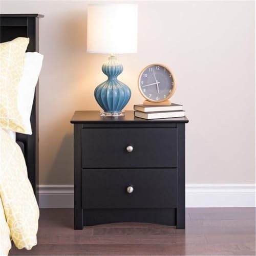 Prepac Sonoma Traditional Nightstand Side Table with 2 Drawers, Functional 2-Drawer Bedside Table 16" D x 23.25" W x 21.75" H, Espresso, EDC-2422 by Prepac - Image 3