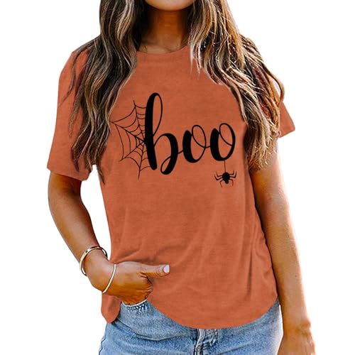 Halloween Boo Shirts for Women Funny Halloween Shirts Fall Thanksgiving Gift Tshirts Tops2
